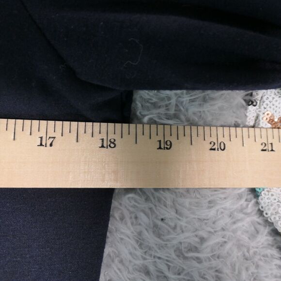 Arden Furtado Knit Top Womens L Knit Top Blue Beaded Sequins Tribal Pocket - Picture 10 of 12